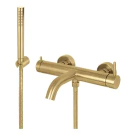 Vema Vema Tiber Wall Mounted Bath/Shower Mixer - Brushed Brass