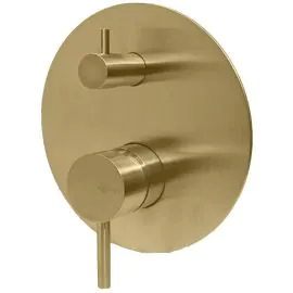 Vema Tiber Two Outlet Shower Mixer w/Diverter - Brushed Brass DICM0842