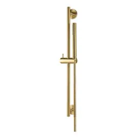 Vema Tiber Riser Handset & Hose Set - Brushed Brass DICM0844
