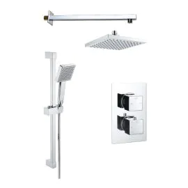 Vasca Square Concealed Valve Head & Arm Shower Pack - Chrome