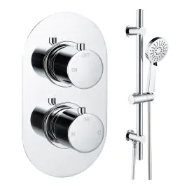 Vasca Urus Round Shower Valve & Kit Pack 2 - Chrome