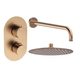 Vasca Urus Round Shower Valve & Kit Pack 1 - Brushed Bronze