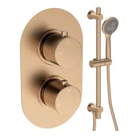 Vasca Urus Round Shower Valve & Kit Pack 2 - Brushed Bronze