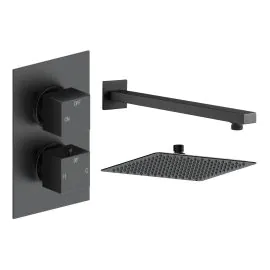 Vasca Cosmo Square Shower Valve & Kit Pack 1 - Matt Black