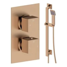 Vasca Cosmo Square Shower Valve & Kit Pack 2 - Brushed Bronze