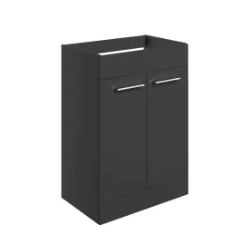 Vasca Forte 590mm Floor Standing 2 Door Basin Unit (No Top) - Anthracite Gloss 