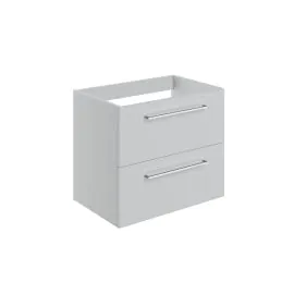 Vasca Forte 590mm Wall Hung 2 Drawer Basin Unit (No Top) - Grey Gloss 