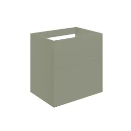 Vasca Sicily 590mm Wall Hung 2 Drawer Basin Unit (No Top) - Matt Olive Green 