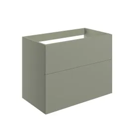 Vasca Sicily 790mm Wall Hung 2 Drawer Basin Unit (No Top) - Matt Olive Green 