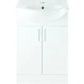 Vasca Idro 655mm Basin Unit & Basin - White Gloss 