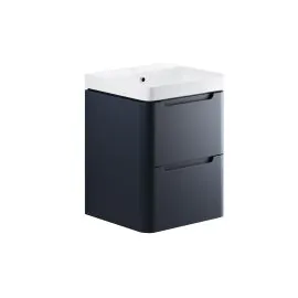 Vasca Aquino 500mm 2 Drawer Wall Hung Cloakroom Basin Unit - Matt Indigo 