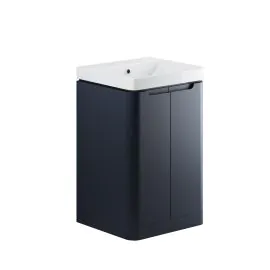 Vasca Aquino 500mm 2 Door Floor Standing Cloakroom Basin Unit - Matt Indigo 