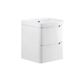 Vasca Aquino 605mm 2 Drawer Wall Hung Basin Unit - White Gloss 