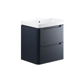 Vasca Aquino 605mm 2 Drawer Wall Hung Basin Unit - Matt Indigo 