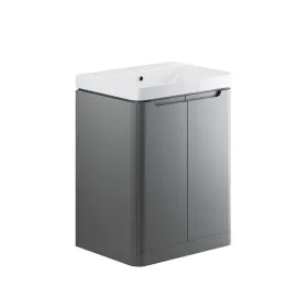 Vasca Aquino 605mm 2 Door Floor Standing Basin Unit - Matt Grey 