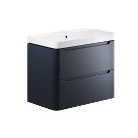 Vasca Aquino 805mm 2 Drawer Wall Hung Basin Unit - Matt Indigo 