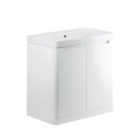Vasca Aquino 805mm 2 Door Floor Standing Basin Unit - White Gloss 