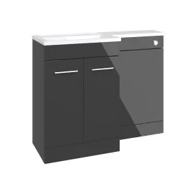 Vasca Fino 1000mm F/S L-Shape Pack & Basin (RH) - Anthracite Gloss 
