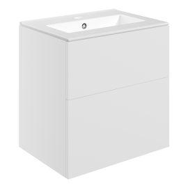 Vasca Sicily 610mm Wall Hung 2 Drawer Basin Unit & 1TH Basin - Matt White 