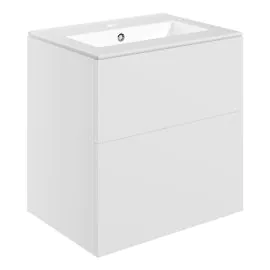 Vasca Sicily 610mm Wall Hung 2 Drawer Basin Unit & 1TH Basin - Matt White 