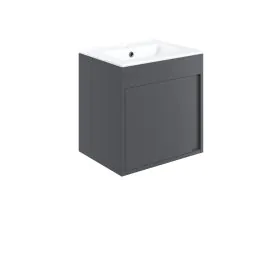Vasca Rapallo 510mm Wall Hung Unit Inc. Basin - Matt Graphite Grey 