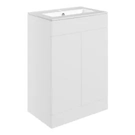 Vasca Sicily 610mm Floor Standing 2 Door Basin Unit & 1TH Basin - Matt White 
