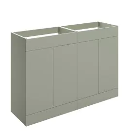 Vasca Sicily 1180mm Floor Standing 4 Door Basin Unit (No Top) - Matt Olive Green 