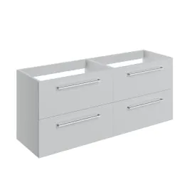 Vasca Forte 1180mm Wall Hung 2 Drawer Basin Unit Run (No Top) - Grey Gloss 