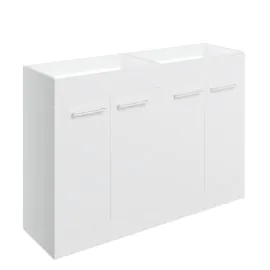 Vasca Forte 1180mm Floor Standing 2 Door Basin Unit Run (No Top) - White Gloss 