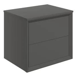 Vasca Punto 600mm Wall Hung 2 Drawer Basin Unit & Top - Matt Clay 