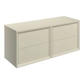 Vasca Punto 1200mm Wall Hung 4 Drawer Basin Unit Run & Top - Matt Cotton 