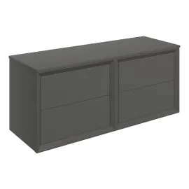Vasca Punto 1200mm Wall Hung 4 Drawer Basin Unit Run & Top - Matt Clay 