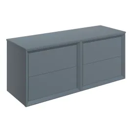 Vasca Punto 1200mm Wall Hung 4 Drawer Basin Unit Run & Top - Matt Storm Blue 