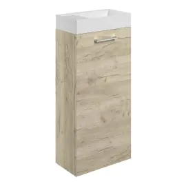 Vasca Forte 410mm Floor Standing 1 Door Basin Unit & 1TH Basin - Oak 
