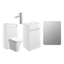 Vasca Forte 510mm F/S Furniture Pack - White Gloss w/Chrome Finishes