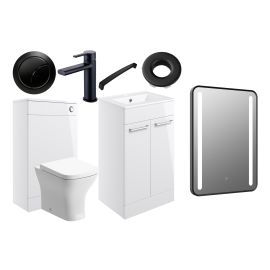 Vasca Forte 510mm F/S Furniture Pack - White Gloss w/Black Finishes