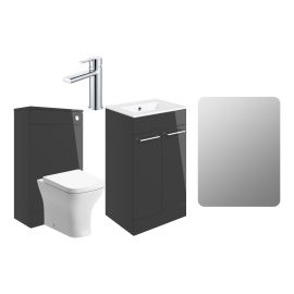 Vasca Forte 510mm F/S Furniture Pack - Anthracite Gloss w/Chrome Finishes