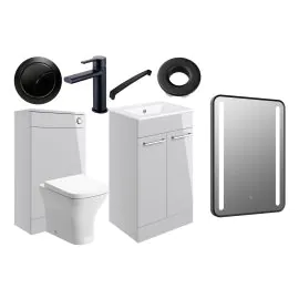Vasca Forte 510mm F/S Furniture Pack - Grey Gloss w/Black Finishes