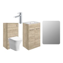 Vasca Forte 510mm F/S Furniture Pack - Oak w/Chrome Finishes