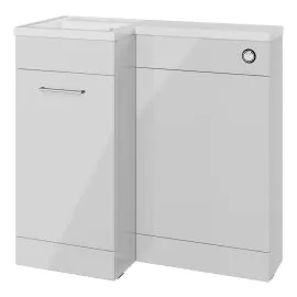 Vasca Fino 900mm F/S L-Shape Pack & Basin (LH) - Grey Gloss 
