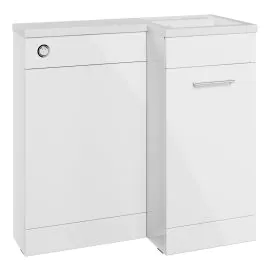 Vasca Fino 900mm F/S L-Shape Pack & Basin (RH) - White Gloss 