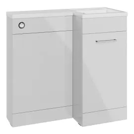 Vasca Fino 900mm F/S L-Shape Pack & Basin (RH) - Grey Gloss 