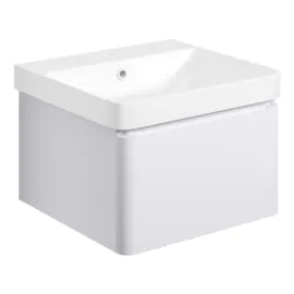 Vasca luogo 500mm Wall Hung 1 Drawer Basin Unit & Basin - Matt White 