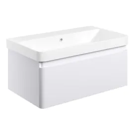 Vasca luogo 805mm Wall Hung 1 Drawer Basin Unit & Basin - Matt White 