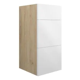 Vasca Liscio 300mm Standard 3 Drawer Unit - White Gloss (Oak Cab) 