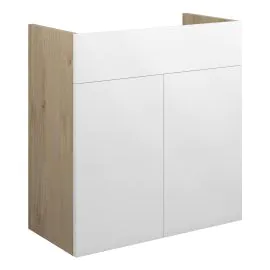 Vasca Liscio 600mm Standard Basin Unit - White Gloss (Oak Cab) 