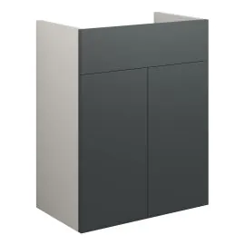 Vasca Liscio 500mm Standard Basin Unit - Matt Graphite Grey (Grey Cab) 