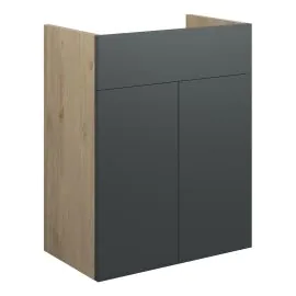 Vasca Liscio 500mm Standard Basin Unit - Matt Graphite Grey (Oak Cab) 