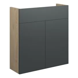 Vasca Liscio 600mm Slim Basin Unit - Matt Graphite Grey (Oak Cab) 