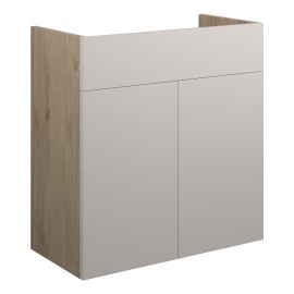 Vasca Liscio 600mm Standard Basin Unit - Matt Dove Grey (Oak Cab) 